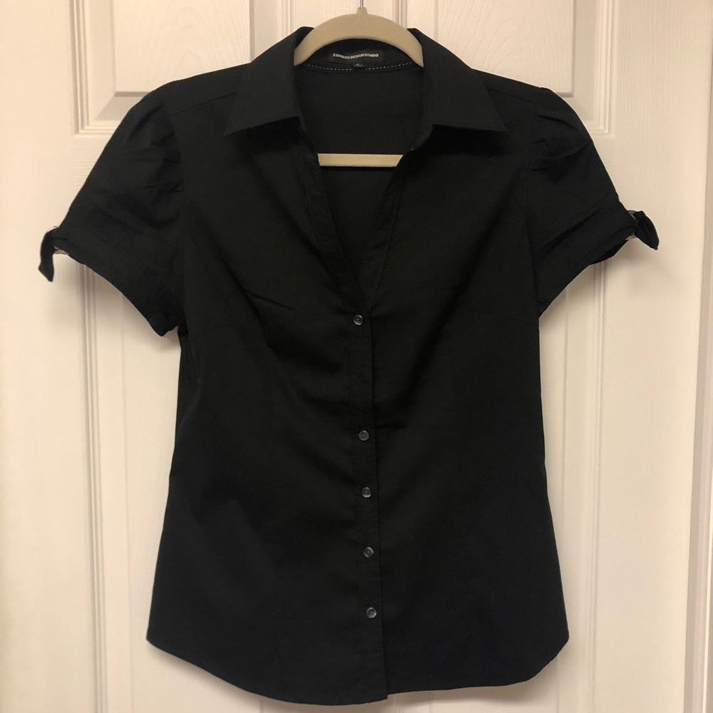 *NWOT* Express - Women’s Black Button Down Top